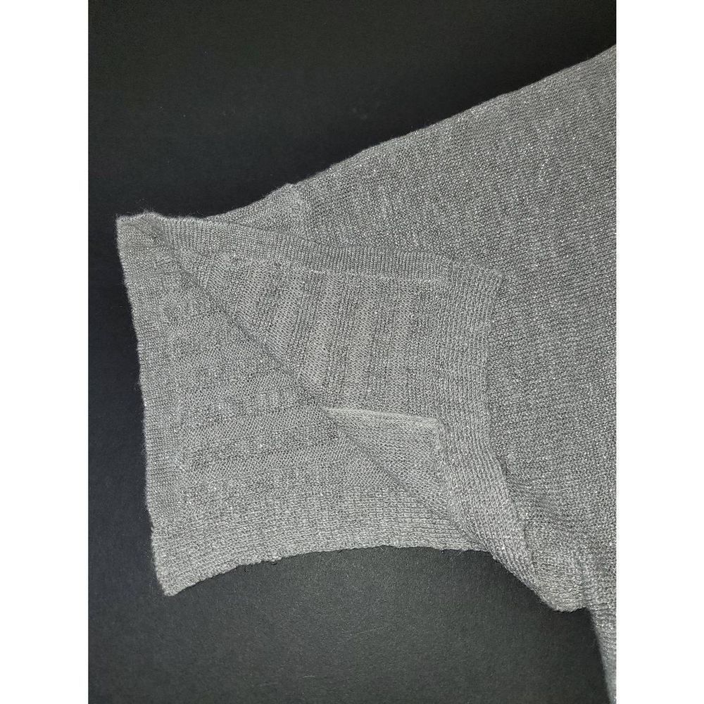Anthropology Women's Short Dolman Sleeves Oversized Knit Silver Sweater Size XS - Picture 6 of 11